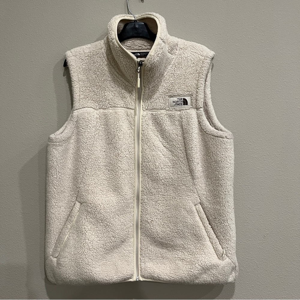 The North Face Boa Vest cream Brushed womens XL with pockets